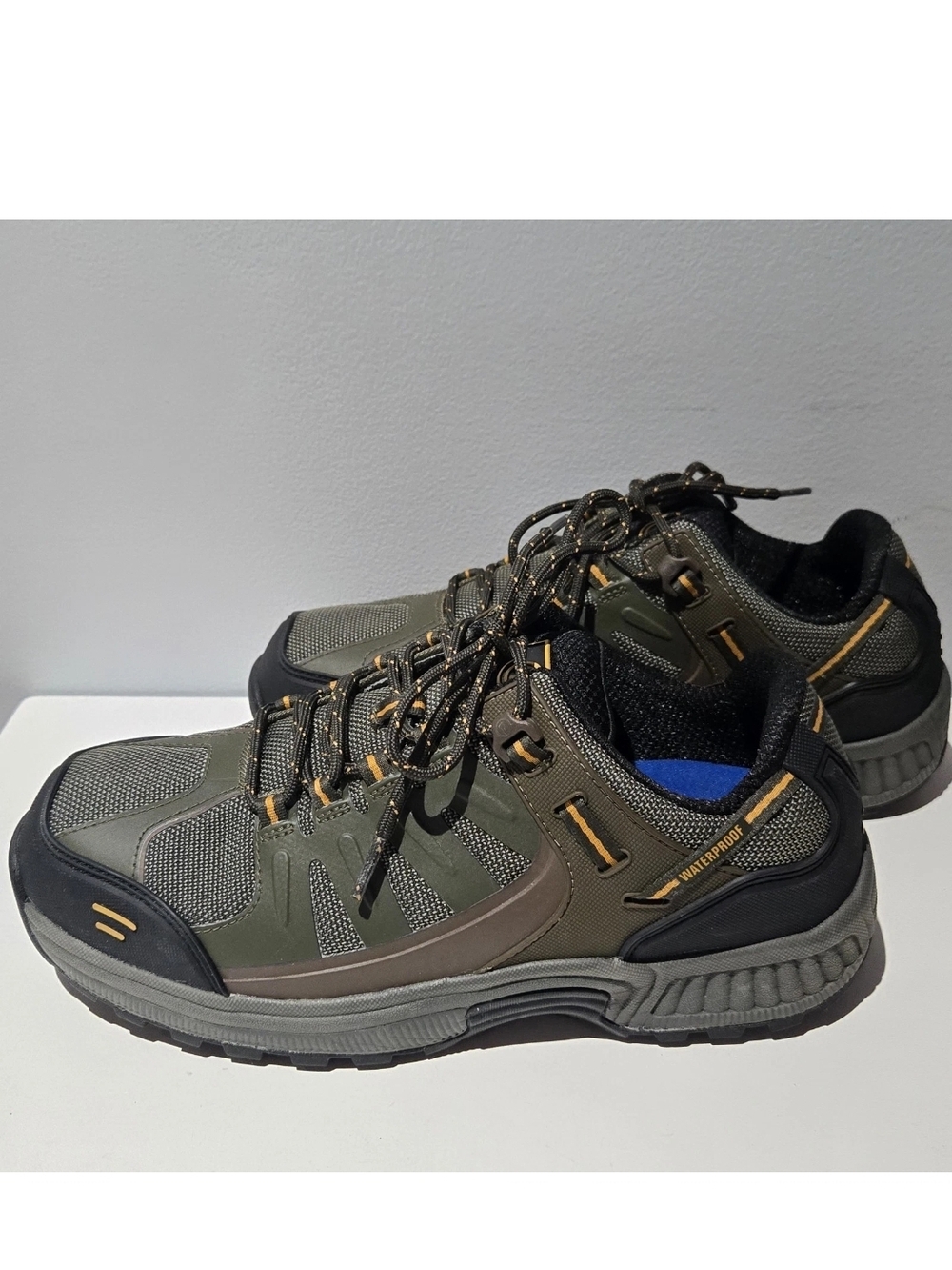 Orthofeet Alma Hiking Shoes Waterproof Women's Size 7.5 X-Wide 2E Gray/Khaki EUC